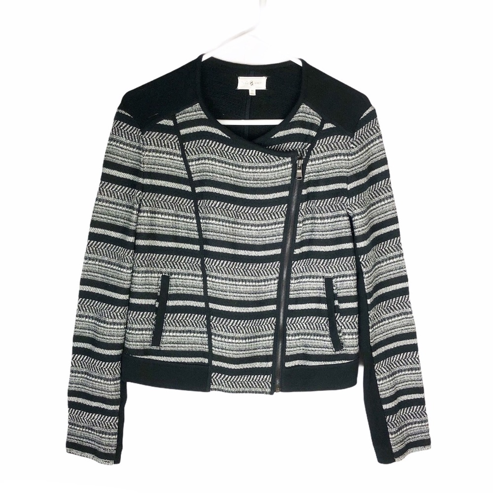 Lou & Grey black stripe knit moto jacket - Picture 3 of 7